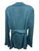 Equipment Size 10 Teal Viscose Crosshatching Wide Leg Open Front Pant Set Teal / 10