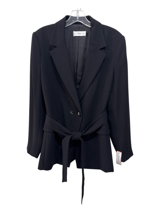 MNG Size XL Black Polyester Double Button Shoulder Pads Front Pockets Jacket Black / XL