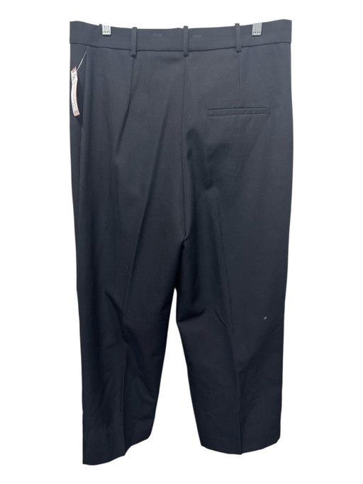 MNG Size 12 Black Polyester & Wool Pleated Front Hook Closure Pockets Pants Black / 12