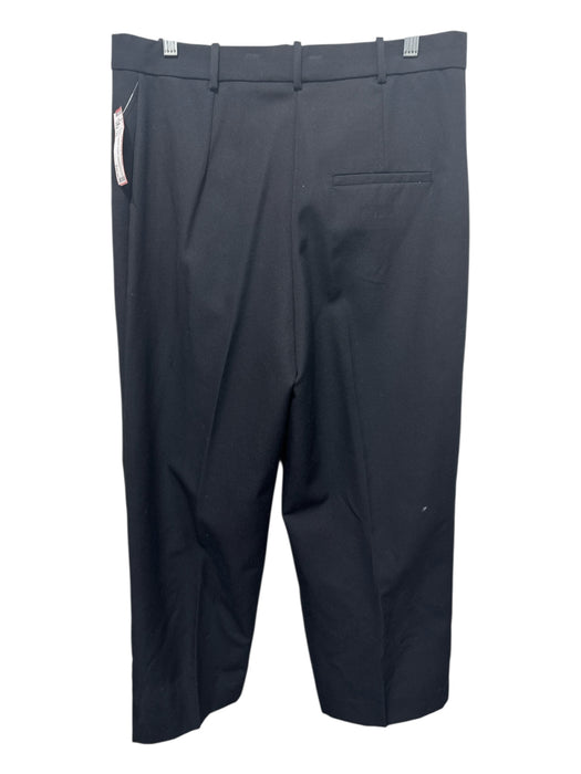 MNG Size 12 Black Polyester & Wool Pleated Front Hook Closure Pockets Pants Black / 12