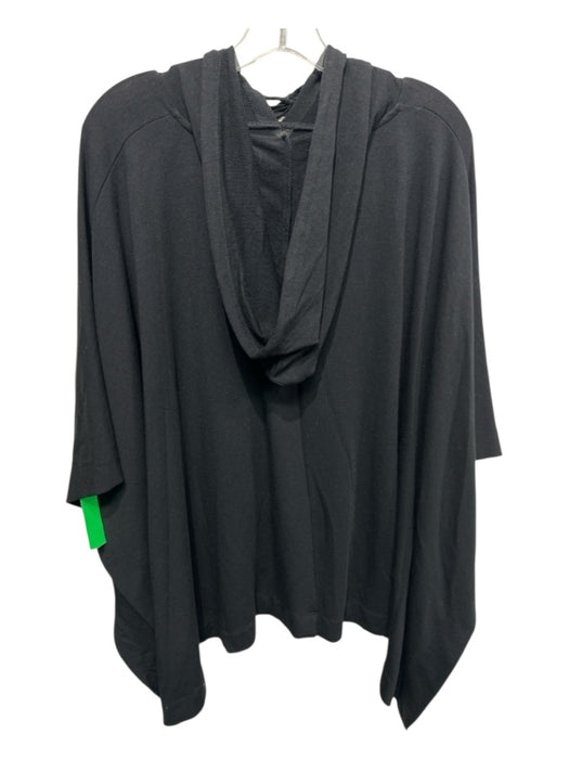 Neiman Marcus Black Kangaroo Pocket Hood Poncho Black / S/M