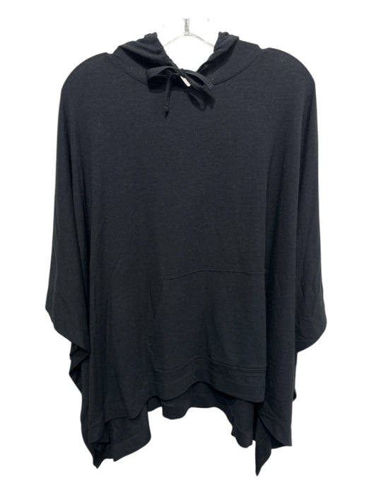 Neiman Marcus Black Kangaroo Pocket Hood Poncho Black / S/M
