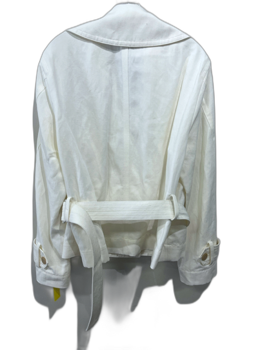 Vince Size L White Linen & Cotton Long Sleeve Blazer Blazer Jacket White / L