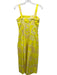 Marie Oliver Size 0 Yellow Linen Blend Abstract Floral Sleeveless Paneled Dress Yellow / 0