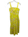 Marie Oliver Size 0 Yellow Linen Blend Abstract Floral Sleeveless Paneled Dress Yellow / 0