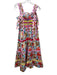 Celia B Size S Multi Cotton Blend Abstract Floral Sleeveless Smocked Dress Multi / S