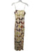 ROMY Size S Cream, Brown & Yellow Viscose Blend Spaghetti Strap Back Zip Dress Cream, Brown & Yellow / S
