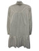 Tuckernuck Size S White Cotton Long Balloon Sleeve Swiss Dot V Neck Dress White / S