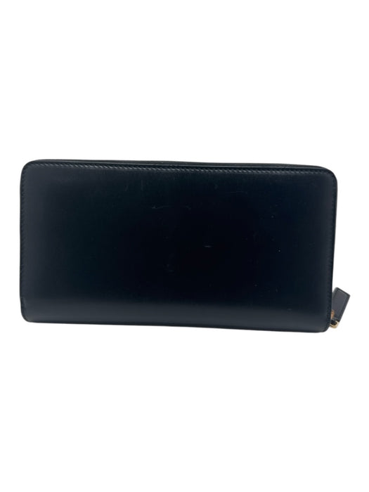 Gucci Black Leather Gold hardware Zip Around Zip Around Continental Wallets Black