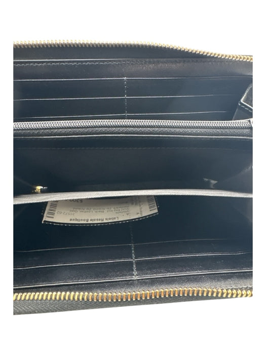 Gucci Black Leather Gold hardware Zip Around Zip Around Continental Wallets Black