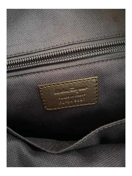 Ferragamo Navy Canvas Striped Satchel Men's Luggage