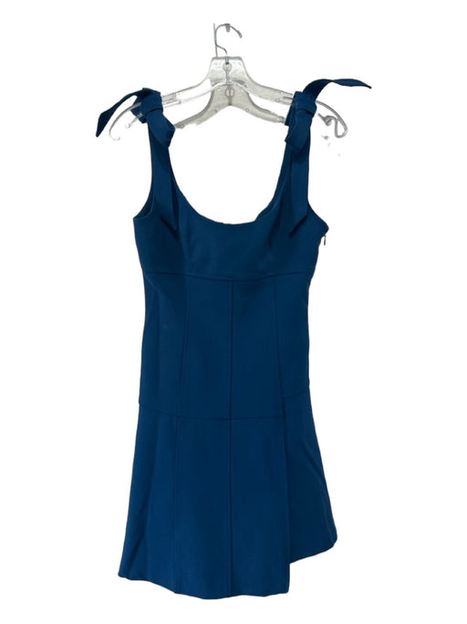 5a7 Cinq a Sept Size 2 Blue Polyester & Viscose Sleeveless Tie Shoulder Dress Blue / 2