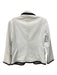 Diane Von Furstenberg Size 2 Cream & Black Leather Open Front Jacket Cream & Black / 2