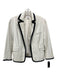 Diane Von Furstenberg Size 2 Cream & Black Leather Open Front Jacket Cream & Black / 2