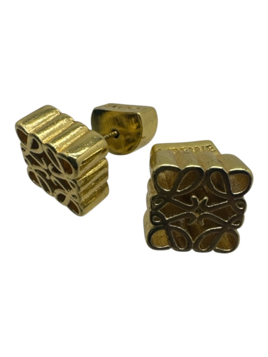 Loewe Gold Gold Plated Logo Post Back Stud Earrings Gold