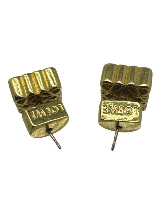Loewe Gold Gold Plated Logo Post Back Stud Earrings Gold