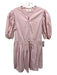 XiRENA Size S Light Pink Cotton Half Button Drawstring Puff Half Sleeve Dress Light Pink / S