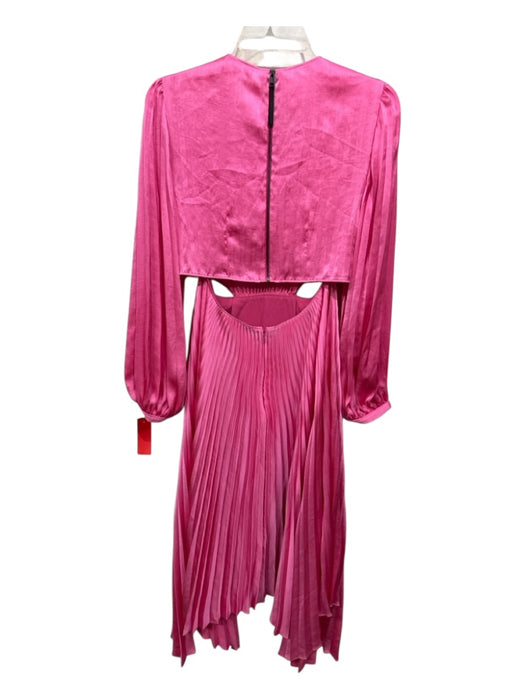 A.L.C. Size 8 Bright Pink Polyester Accordion Pleats Cut Out Open Back Dress Bright Pink / 8