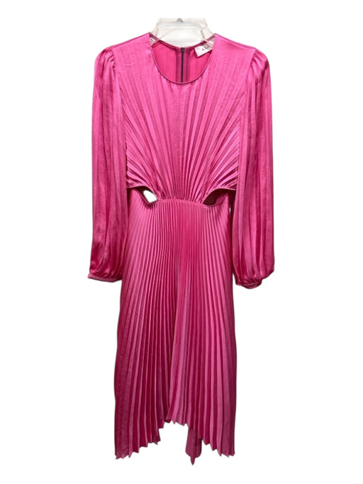 A.L.C. Size 8 Bright Pink Polyester Accordion Pleats Cut Out Open Back Dress Bright Pink / 8