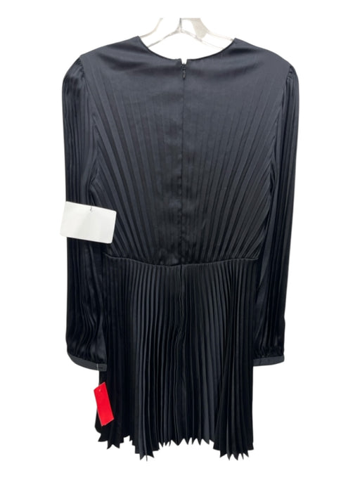 A.L.C. Size 4 Black Polyester Accordion Pleats Long Sleeve Back Zip Dress Black / 4