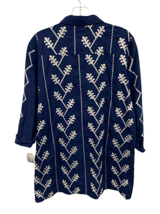 Julia Amory Size M Blue & White No Fabric Tag Button Front Patch Pocket Dress Blue & White / M