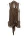 Staud Size XS Taupe Polyester Slip Included Feather Embellished Sleeveless Dress Taupe / XS