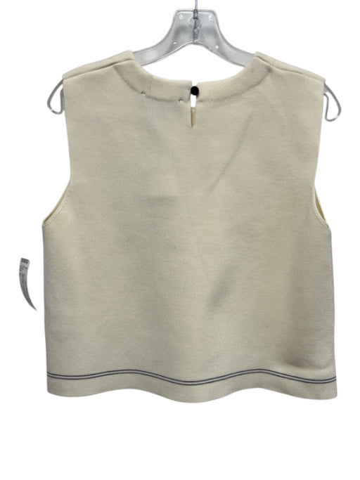 Zara Size M Cream Polyester Sleeveless Keyhole Back Elastic Waist Skirt Set Cream / M