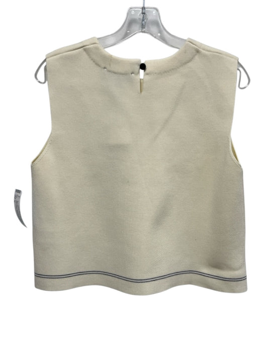 Zara Size M Cream Polyester Sleeveless Keyhole Back Elastic Waist Skirt Set Cream / M