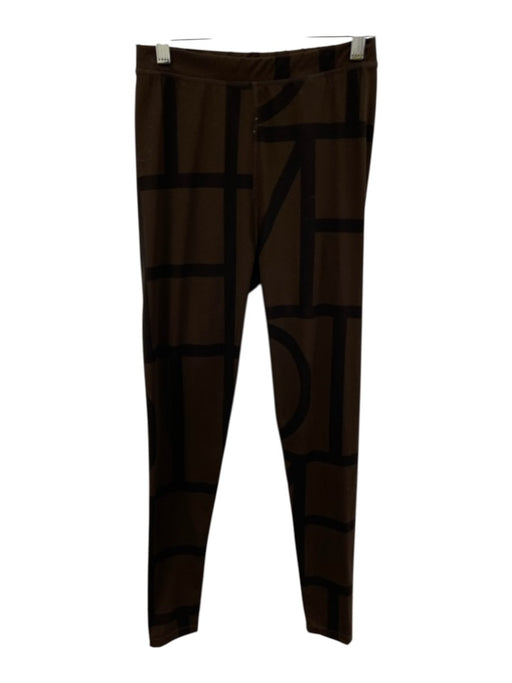 Toteme Size S Brown Poly Blend Elastic Waist Printed Leggings Brown / S