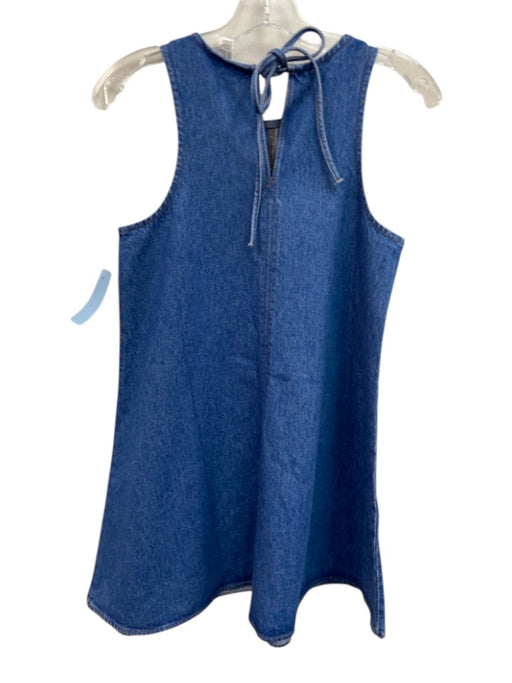 Divided Size XS Blue Wash Cotton Tie Back Mini Sleeveless Denim Dress Blue Wash / XS