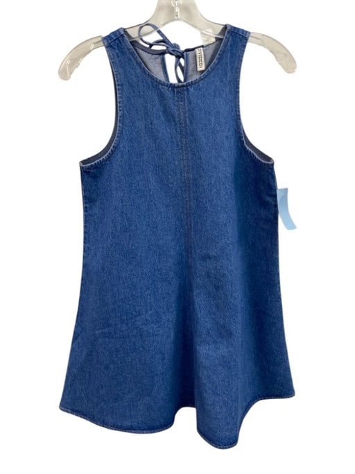 Divided Size XS Blue Wash Cotton Tie Back Mini Sleeveless Denim Dress Blue Wash / XS