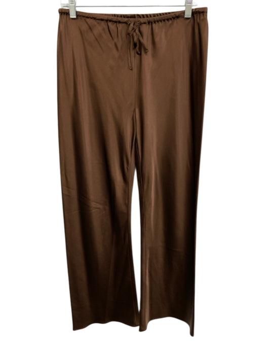 Veronica Beard Size S Brown Silk Blend Elastic Waist Satin Pants Brown / S