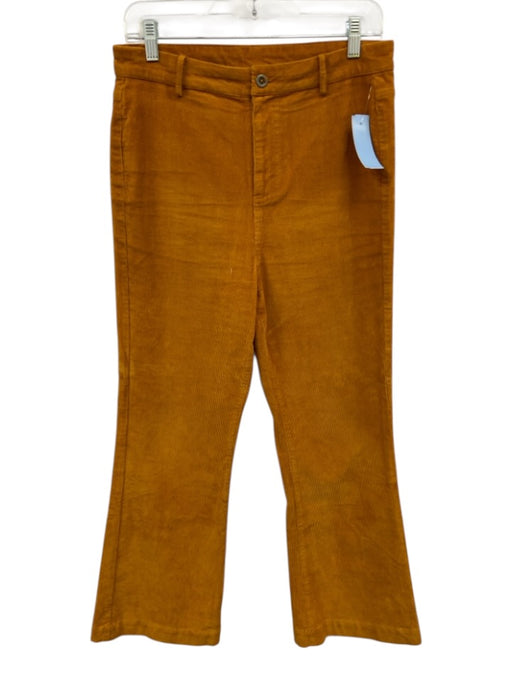 Julia Amory Size M Brown Cotton Blend Zip & Button High Waist Corduroy Pants Brown / M