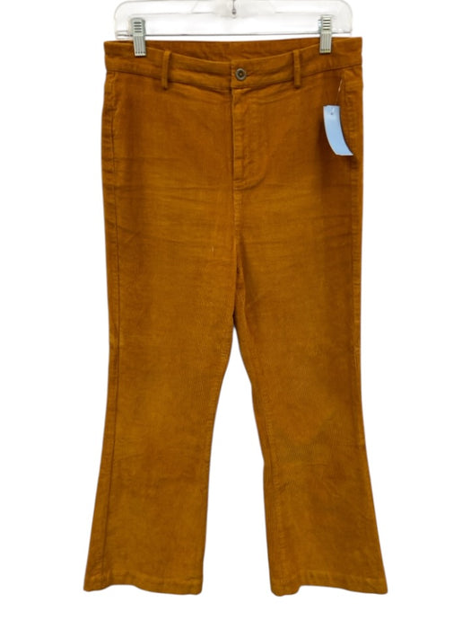 Julia Amory Size M Brown Cotton Blend Zip & Button High Waist Corduroy Pants Brown / M