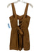 Alice + Olivia Size 8 Brown Cotton Blend Square Neck Straps Pockets Dress Brown / 8