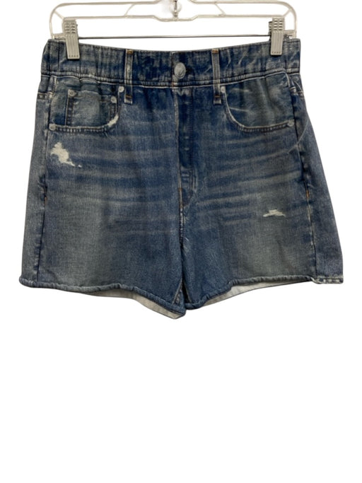 Rag & Bone Size M Blue Cotton Elastic Waist Printed Pockets Shorts Blue / M