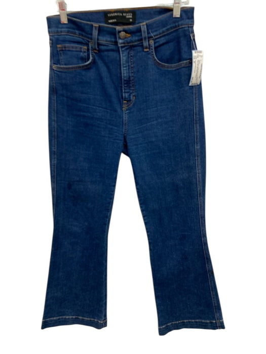 Veronica Beard Jeans Size 29 Blue Wash Cotton Blend Zip & Button Flare Leg Jeans Blue Wash / 29