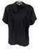 Joe's Size S Black Silk Cap Sleeve Button Front Collar Top Black / S