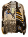 Benaar Size One Size Cream & Multi Viscose Blend V Neck Printed Collared Top Cream & Multi / One Size
