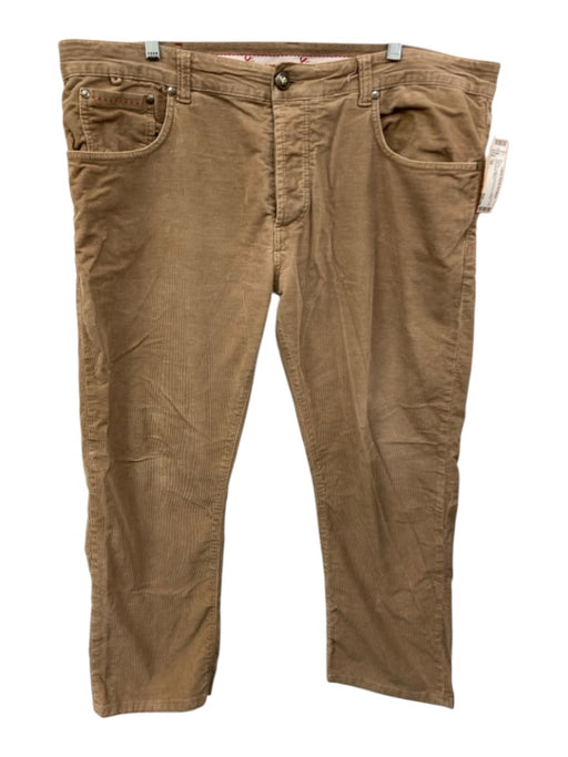 Isaia Size 58 Tan Cotton Cordouroy Khakis Men's Pants Tan / 58
