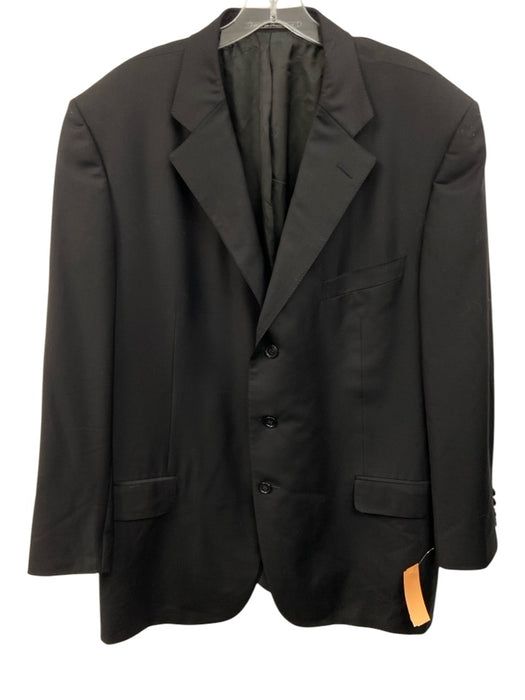 Zegna AS IS Black Wool Blend Solid 3 button Men's Blazer Black / 60