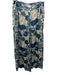 Zara Size M Blue & Cream polyester satin Tie Waist Floral Button Down Pant Set Blue & Cream / M