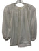 Loeffler Randall Size S White Cotton Pintuck Bib Front 1/4 Button Top White / S