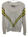 Tuckernuck Size M White, Green, Yellow Viscose & Polyester V Neck Stripe Sweater White, Green, Yellow / M