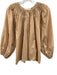 Loeffler Randall Size S Beige Cotton Pintuck Bib Front 1/4 Button Top Beige / S