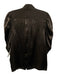 Frame Size M Dark Brown Silk Short Puff Sleeve Buttons Collar Top Dark Brown / M