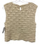 Mirth Size M Cream Beige Cotton Sleeveless Fan Design Knit Vest Sweater Cream Beige / M