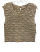 Mirth Size M Cream Beige Cotton Sleeveless Fan Design Knit Vest Sweater Cream Beige / M