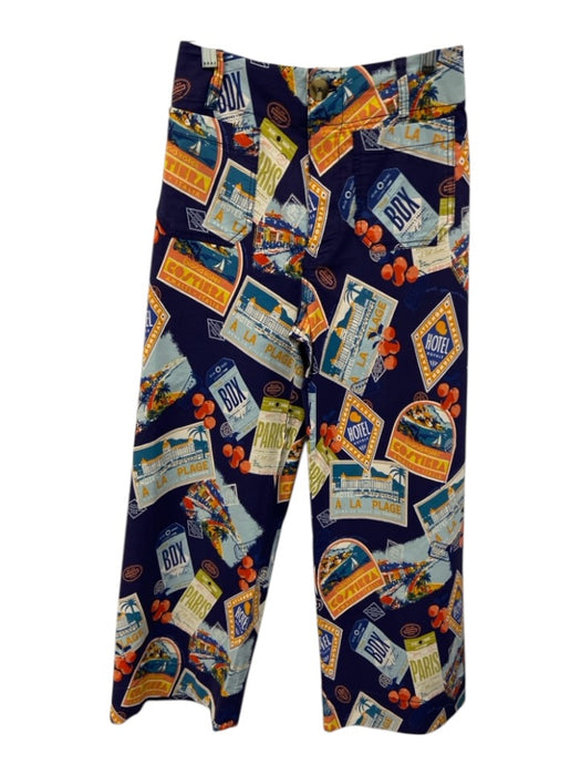 Maeve Size 26 Blue, Orange, Multi Viscose & Cotton Patch Pockets Wide Leg Pants Blue, Orange, Multi / 26