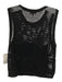 Staud Size M Black Cotton Sleeveless Open Knit Fish Sweater Vest Top Black / M